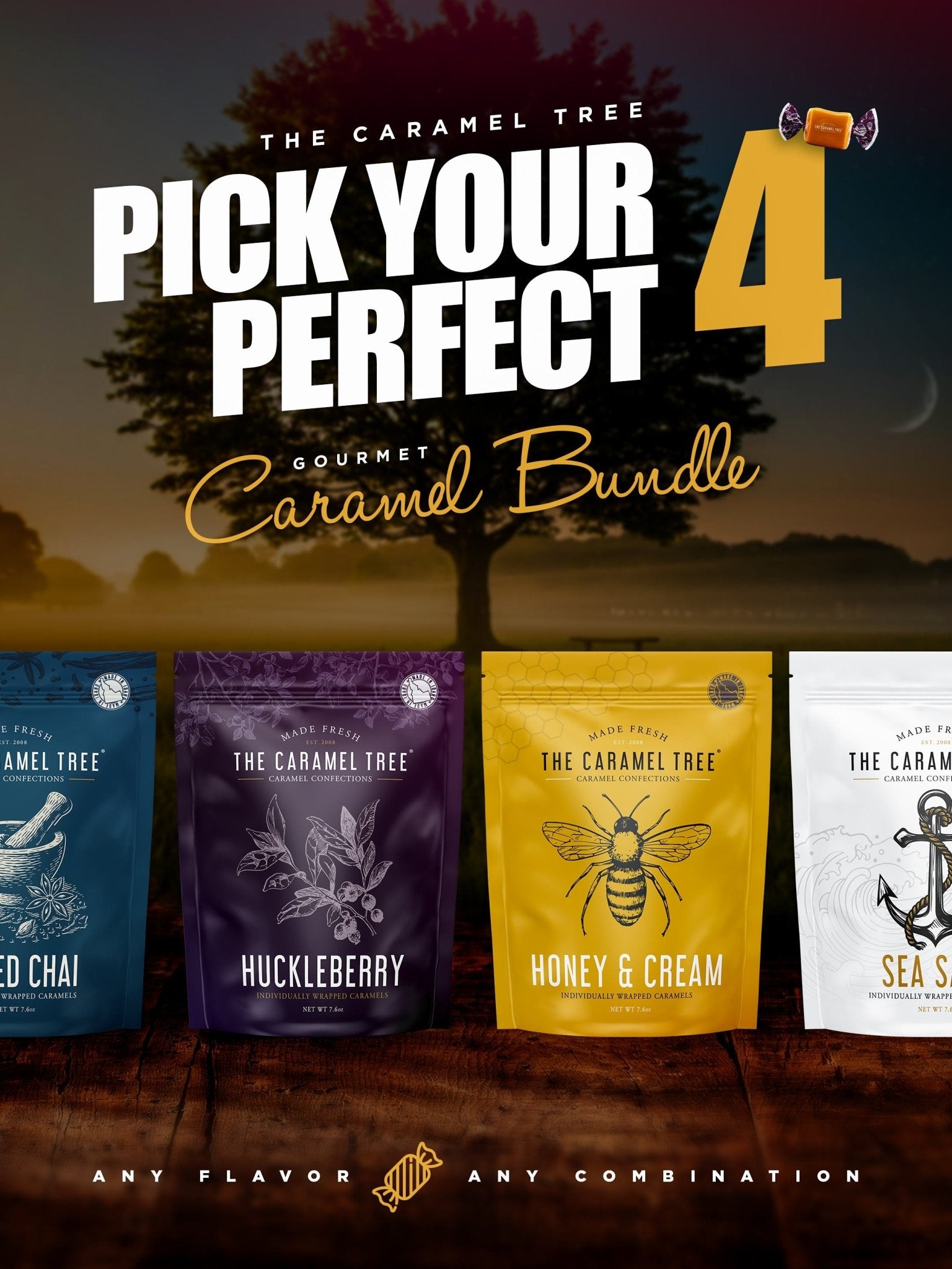 Pick Your Perfect 4 - Gourmet Caramel Pouch Bundle - The Caramel Tree