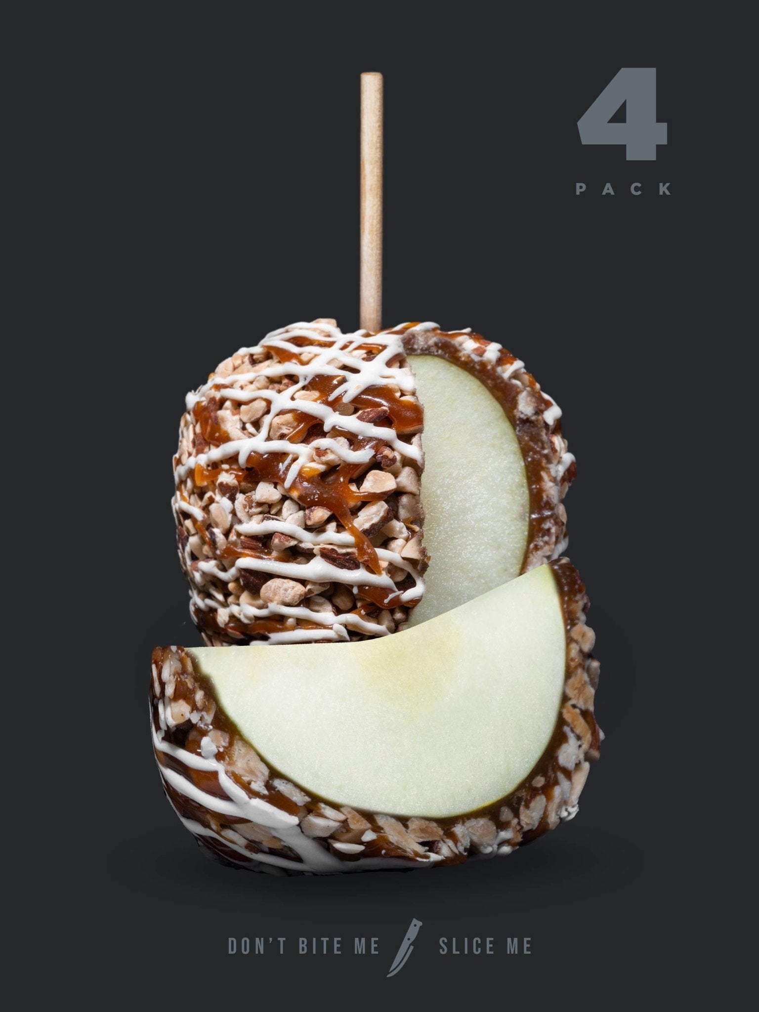 Jumbo Gourmet Caramel Apple - Toasted Almond (4-Pack) - FREE SHIPPING