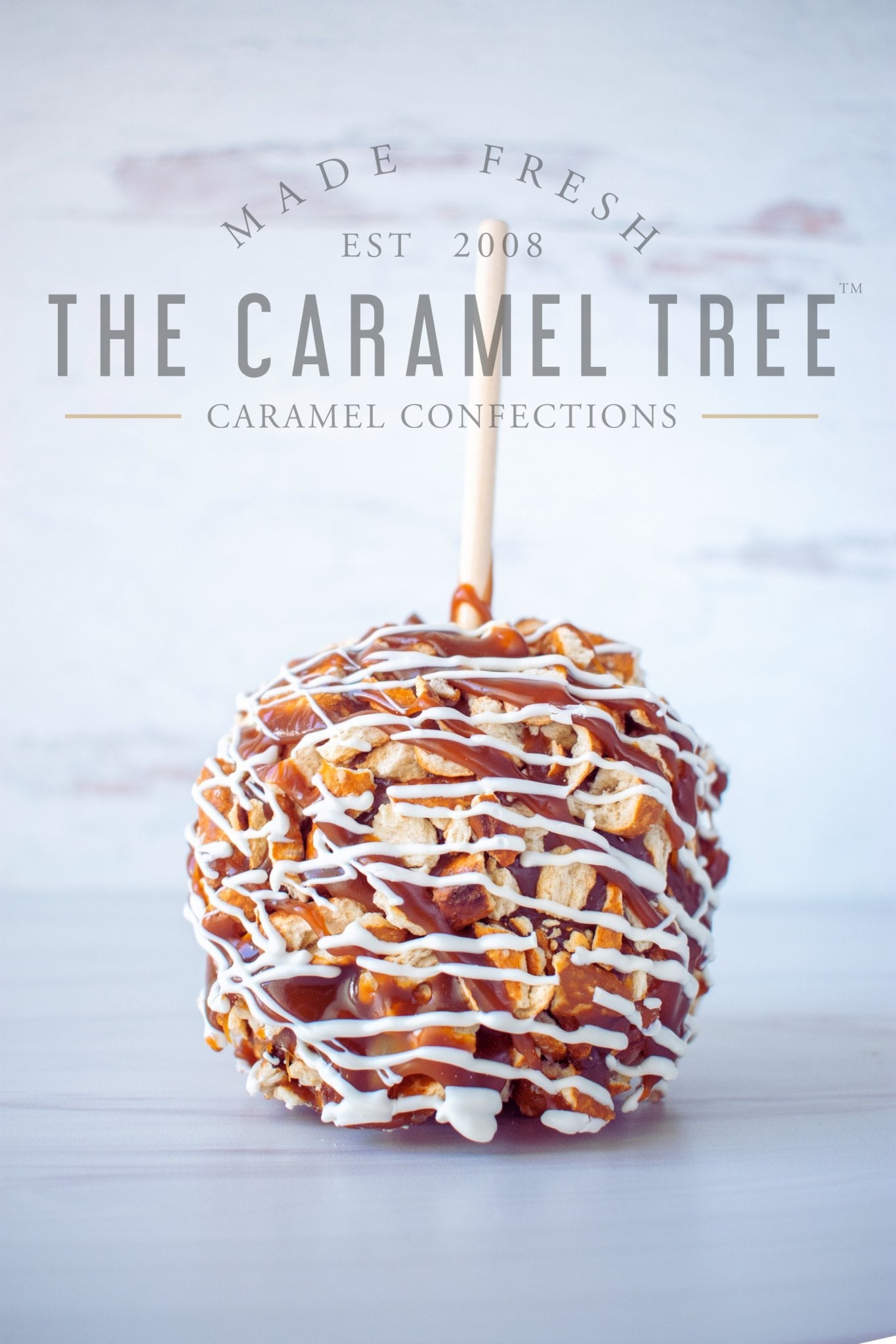 Salted Pretzel Caramel Apple - The Caramel Tree